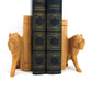 Jedando Handicrafts Carved Wood Lion Book Ends