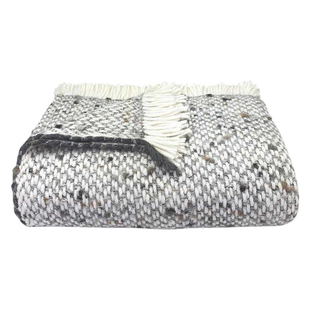 Slate + Salt Chunky Weave Alpaca Throw