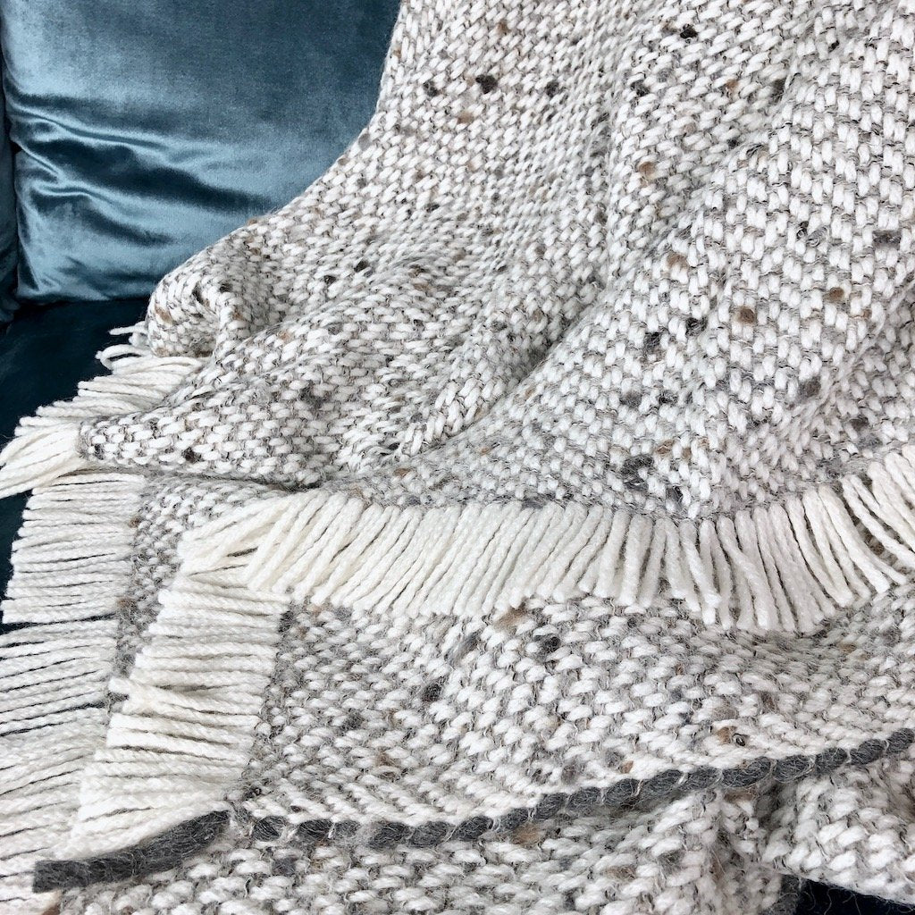 Slate + Salt Chunky Weave Alpaca Throw