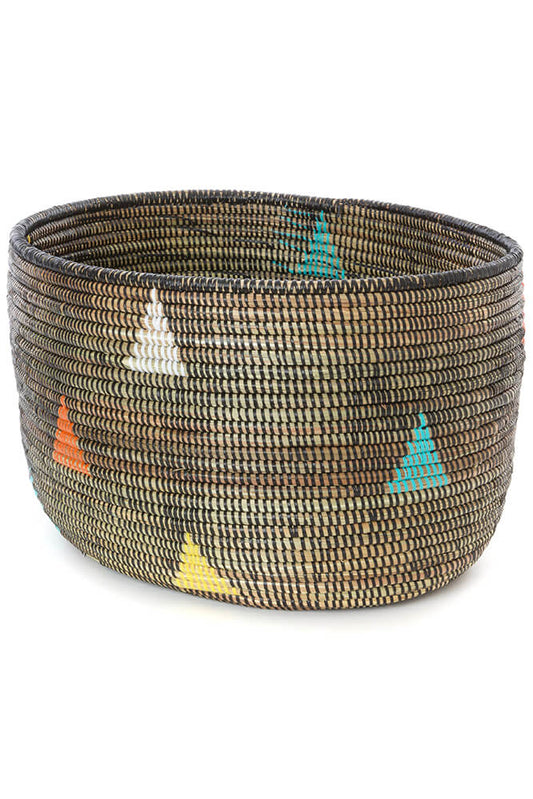 Swahili African Modern Teranga Triangles Knitting Basket